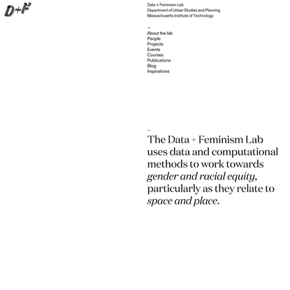 Data + Feminism Lab, MIT
