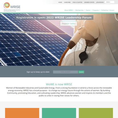 Women of Renewable Industries and Sustainable Energy WRISE