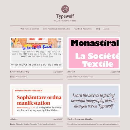 Typography Inspiration for the Modern Web · Typewolf