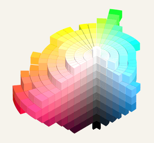 Visualization of Albert Henry Munsell's color tree from the 1943 renotation