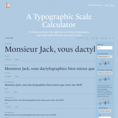 Typographic Scale Calculator - Pick the right font sizes