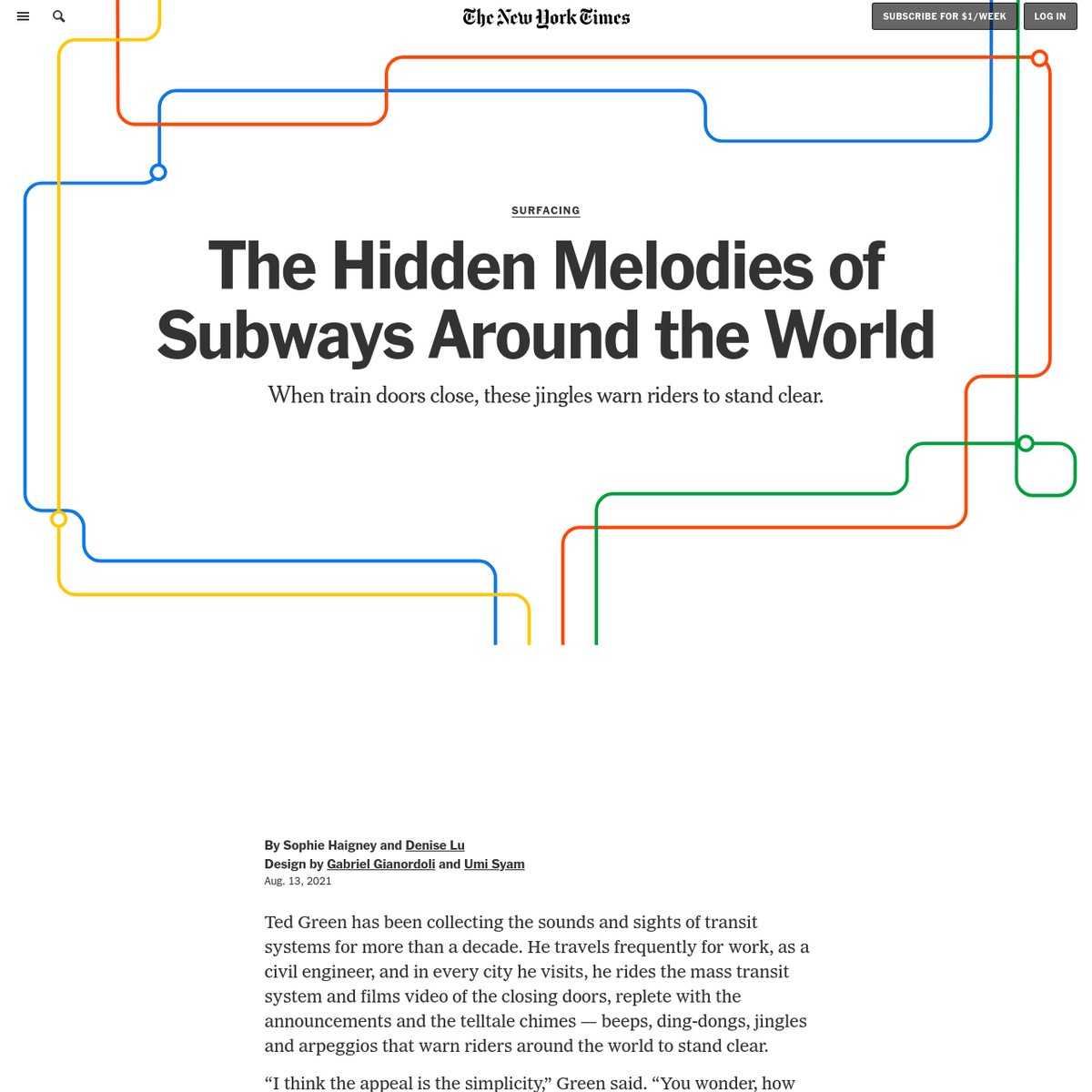 The Hidden Melodies of Subways Around the World - The New York Times