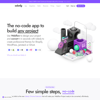 Udesly: Shopify, WordPress, Jamstack &amp; Ghost Themes with Webflow!