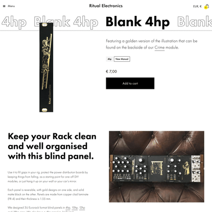 Blank 4hp – Ritual Electronics