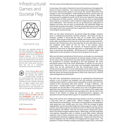 Dymaxion: Infrastructural Games and Societal Play