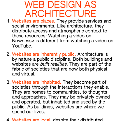 Webdesign as architecture