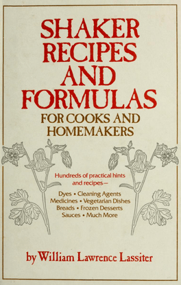 Shaker Recipes for Cooks and Homemakers
