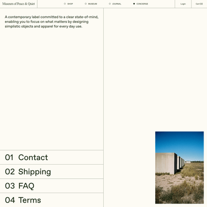 Concierge — Museum of Peace &amp; Quiet