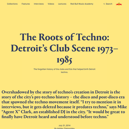 The Roots of Techno: Detroit’s Club Scene 1973–1985