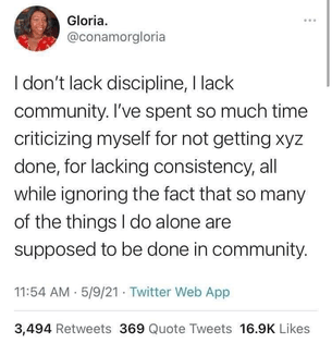 lack of community