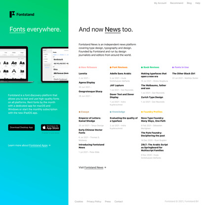Fontstand — try fonts for free or rent them
