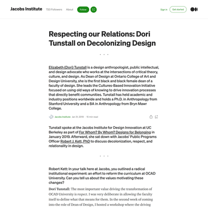 Respecting our Relations: Dori Tunstall on Decolonizing Design