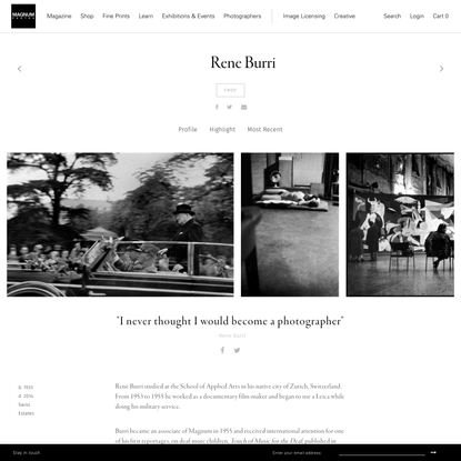 Rene Burri • Photographer Profile • Magnum Photos Magnum Photos