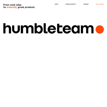 Humbleteam is a digital product design agency, award-winning but humble