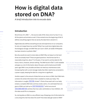 Encdoing Data On DNA