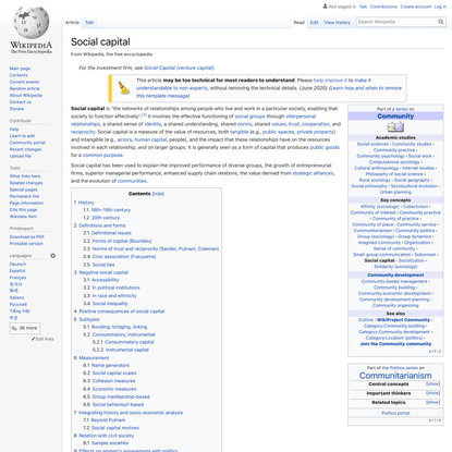 Social capital - Wikipedia