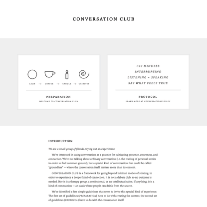 Conversation Club — Welcome