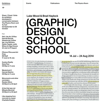 (Graphic) Design School School | The Physics Room