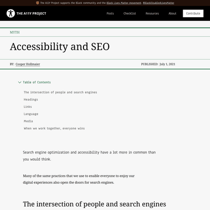 Myth: Accessibility and SEO - The A11Y Project