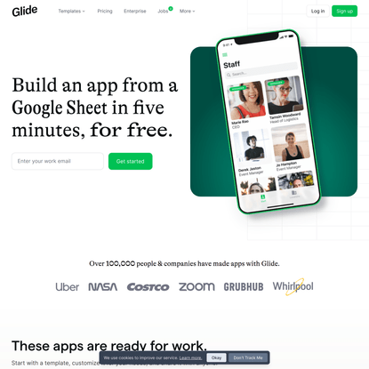 Build an app from a Google Sheet in five minutes, for free • Glide