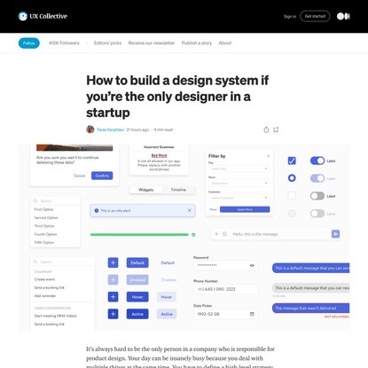 How to build a design system if you’re the only designer in a startup