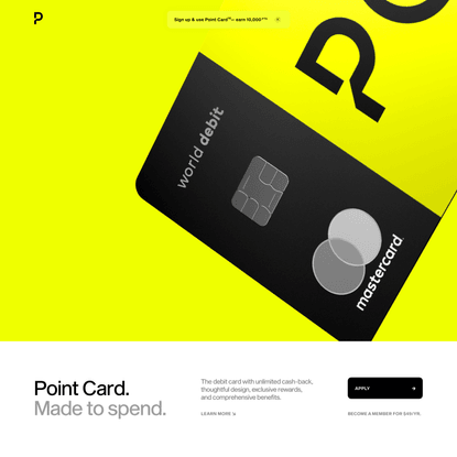 Point Card. Made to spend.