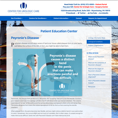 Peyronie’s Disease | Center for Urologic Care of Berks County