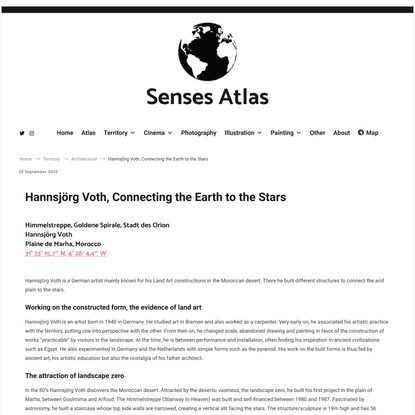 Hannsjörg Voth, Connecting the Earth to the Stars - Senses Atlas