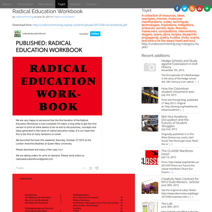 Radical Education Workbook - Undercommoning