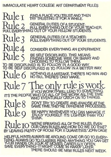 Ten Rules for Students and Teachers, John Cage