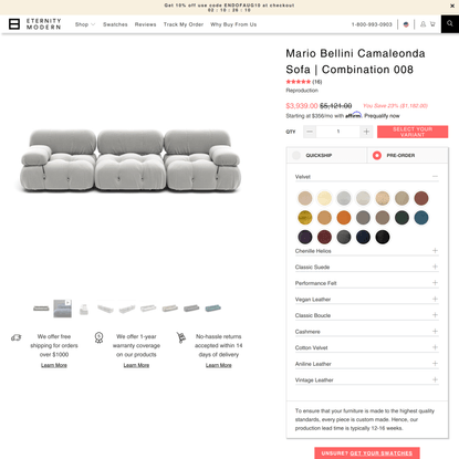 Mario Bellini Camaleonda Sofa | Combination 008