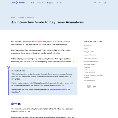 An Interactive Guide to CSS Keyframe Animations with @keyframes