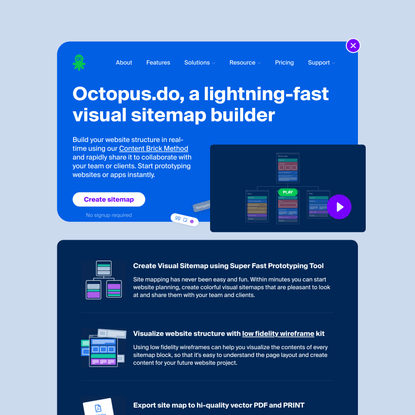 Super Fast Visual Sitemap Tool | Octopus.do