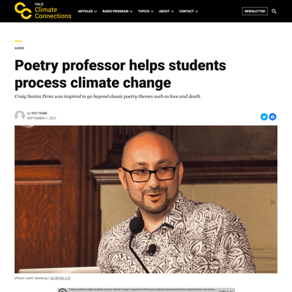 Poetry professor helps students process climate change » Yale Climate Connections