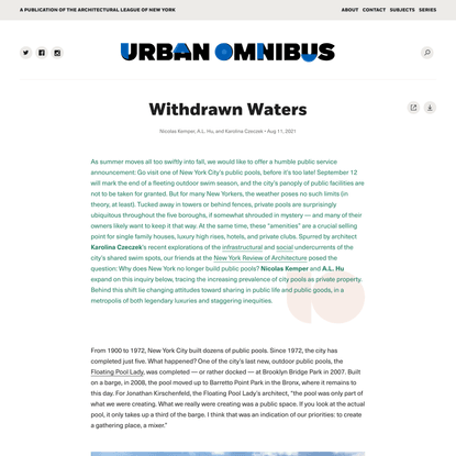 Withdrawn Waters | Urban Omnibus