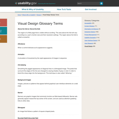 Visual Design Glossary Terms | Usability.gov
