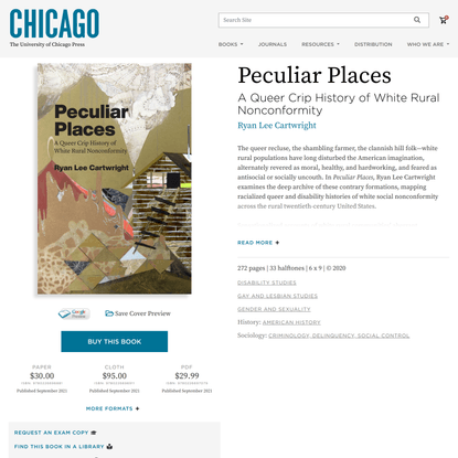 Peculiar Places: A Queer Crip History of White Rural Nonconformity, Cartwright