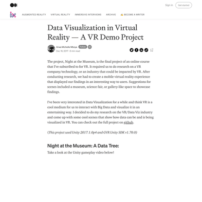 Data Visualization in Virtual Reality — A VR Demo Project