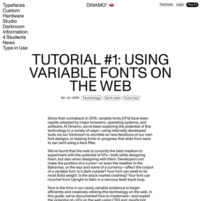 Tutorial #1: Using Variable Fonts on the Web