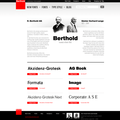 Browse and purchase Berthold BQ and Berthold BE Adobe Related typefaces from the H. Berthold Typefoundry Berlin.