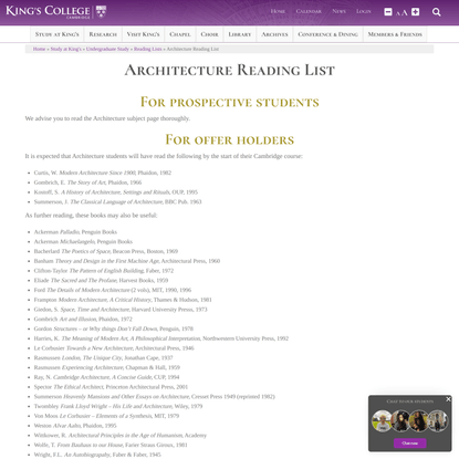 Architecture Reading List
