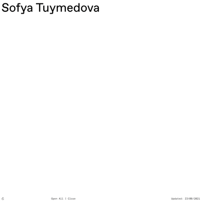 Sofya Tuymedova | Interaction Designer &amp; Web Developer