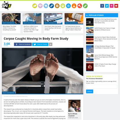 Corpse Caught Moving In Body Farm Study | IFLScience
