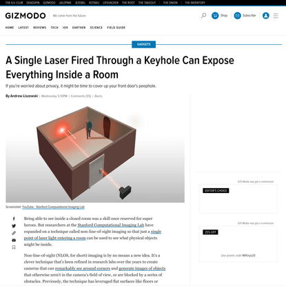 A Laser Fired Through a Keyhole Can Expose Everything Inside a Room