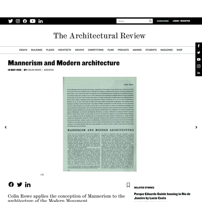 Mannerism and Modern architecture - Architectural Review