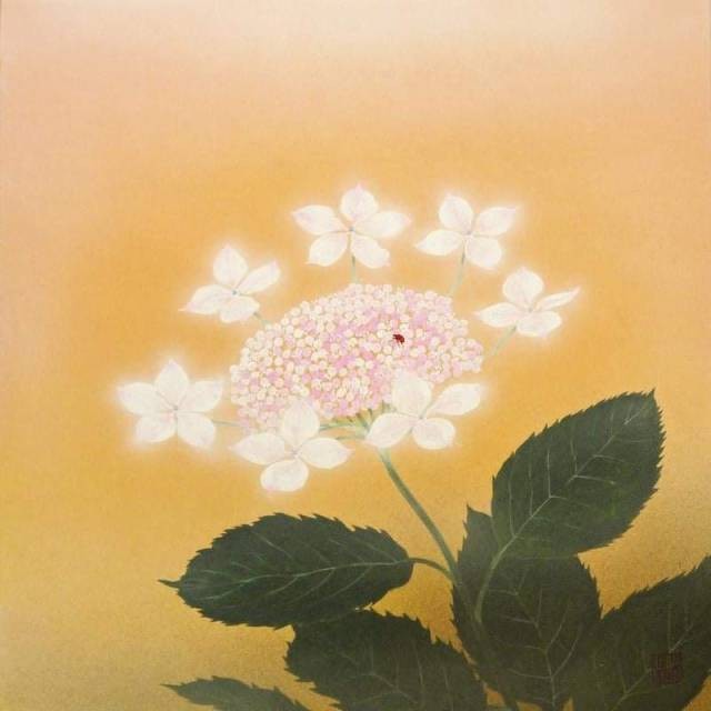 'Hydrangea' (あじさい), 2017, by Sudō Kazuyuki (須藤 和之), a contemporary Japanese artist who was born in Gunma Prefecture (群馬県) in 1981.