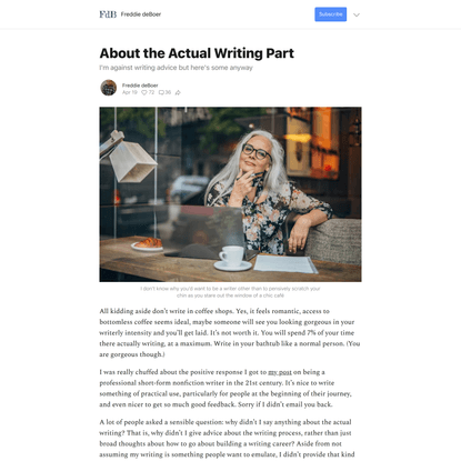 About the Actual Writing Part