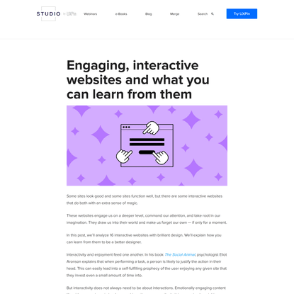 Engaging, interactive websites and what you can learn from them