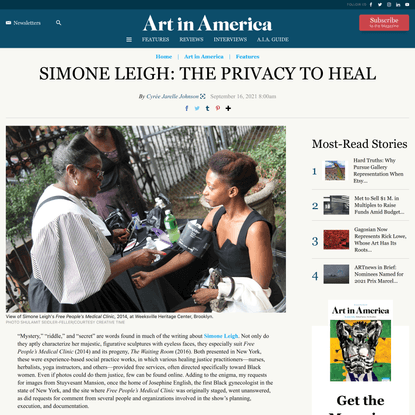 The Privacy to Heal: Simone Leigh’s Clinics and Sculptures – ARTnews.com