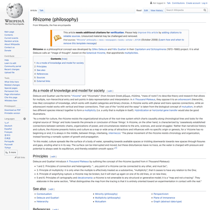 Rhizome (philosophy) - Wikipedia